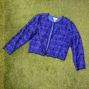 Beautiful Beaded Indigo Top Jacket by Lawrence Kagan New York